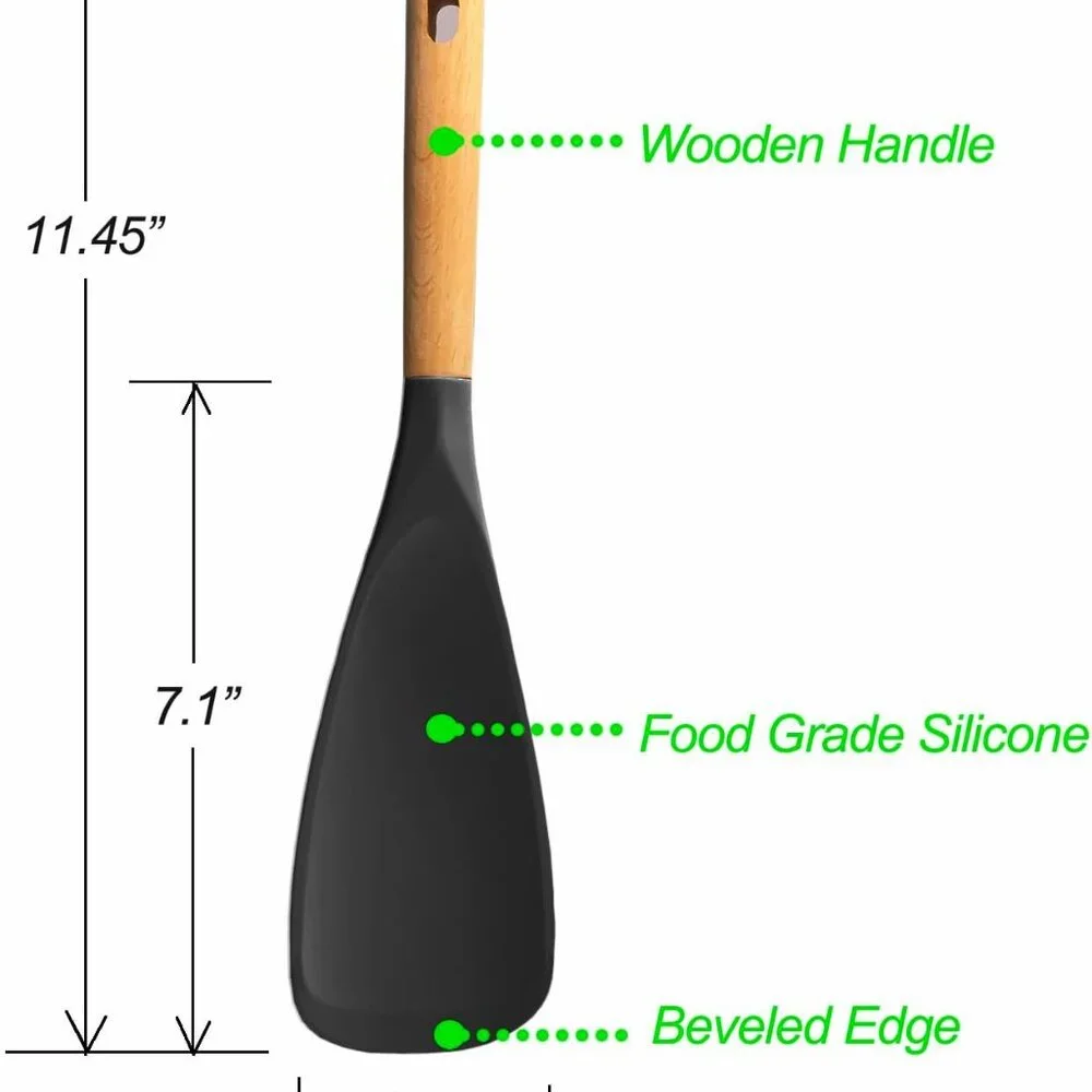 Cooking Spoon for Nonstick Cookwares, Silicone Spoon for Mixing, Scoop, and Scra - Picture 3 of 9